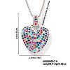 Brass Pave Colorful Cubic Zirconia Pendant Box Chain Necklaces NU0575-43-1