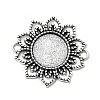 Tibetan Style Alloy Flower Cabochon Connector Bezel Settings PALLOY-J494-06AS-1