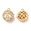 Brass Micro Pave Cubic Zirconia Charms KK-B074-19G-1