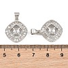 Brass Micro Pave Clear Cubic Zirconia Peg Bails Pin Pendants KK-CBA6A75-41P-3