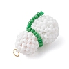 Glass Seed Beaded Snowman Pendants PALLOY-MZ01007-01-4