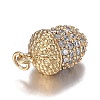Autumn Theme Brass Micro Clear Cubic Zirconia Pendants ZIRC-F120-081G-3