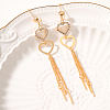 Elegant European Style Brass Heart Tassel Hoop Earrings UN2396-2