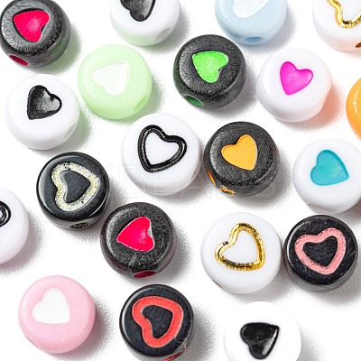 300Pcs 10 Style Opaque & Craft Style & Plating Acrylic Beads SACR-FS0001-05-1
