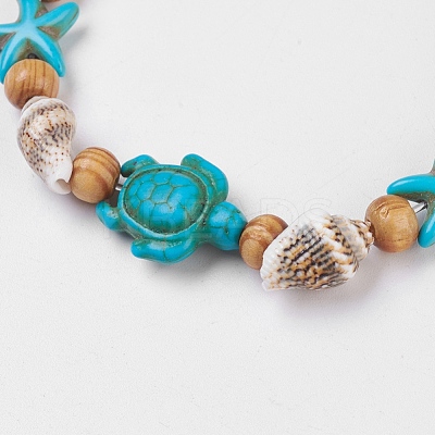 Round Wood Stretch Bracelets X-BJEW-JB03769-1