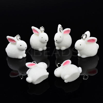 Flocky Resin Pendants RESI-N032-10-1