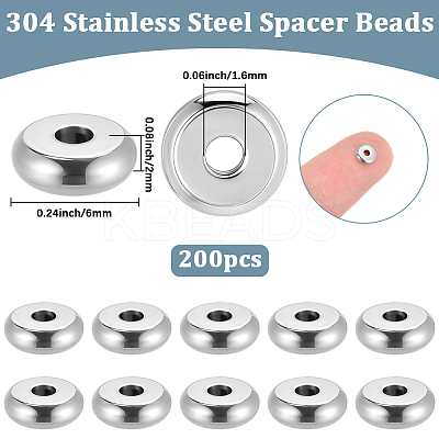 304 Stainless Steel Beads STAS-BBC0009-89A-1