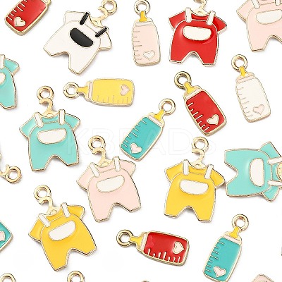 40Pcs 10 Styles Alloy Enamel Pendants ENAM-CJ0002-40-1