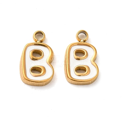 304 Stainless Steel Enamel Charms STAS-L022-292G-B-1