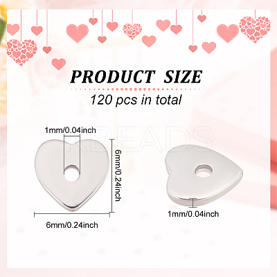 120Pcs 304 Stainless Steel Beads STAS-DC0011-40-1