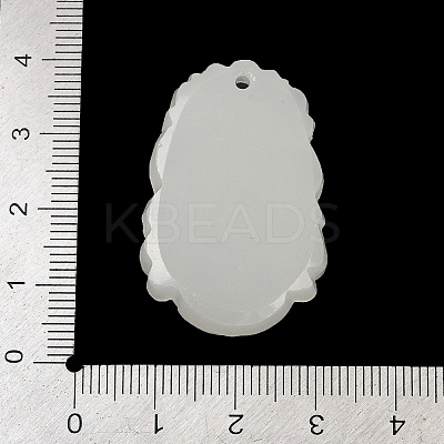 Natural White Jade Carved Pendants G-S384-01F-1