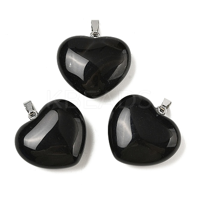 Natural Black Agate(Dyed & Heated) Pendants G-A249-04B-02P-1