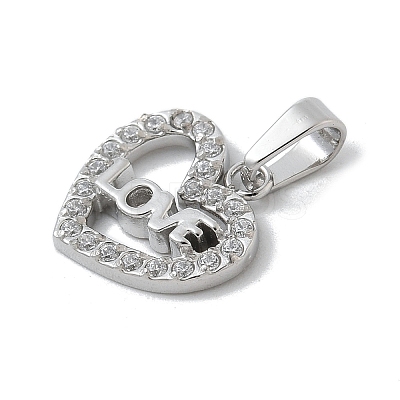 304 Stainless Steel Micro Pave Cubic Zirconia Pendants STAS-Z107-04P-10-1