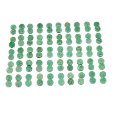 Electroplate Natural Druzy Crystal Cabochons G-L047-8mm-15-1
