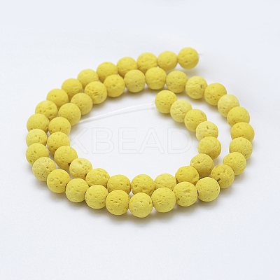 Natural Lava Rock Beads Strands G-F531-6mm-G15-1