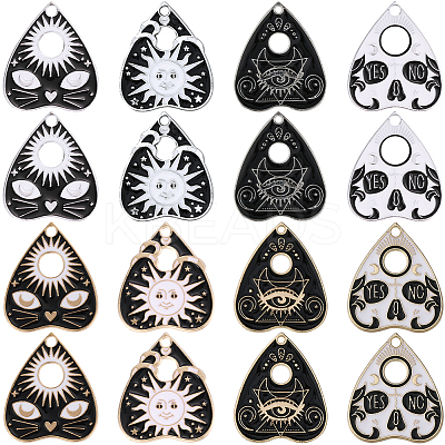 32Pcs 8 Styles Alloy Enamel Pendants ENAM-SC0005-13A-1