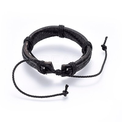 Leather Cord Bracelets BJEW-F347-09B-1