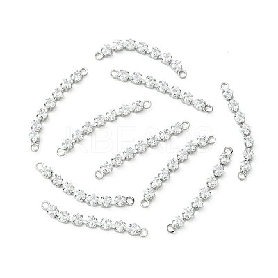 SHEGRACE Brass Pave Clear Cubic Zirconia Connector Charms XGRQ3P971-639P-1