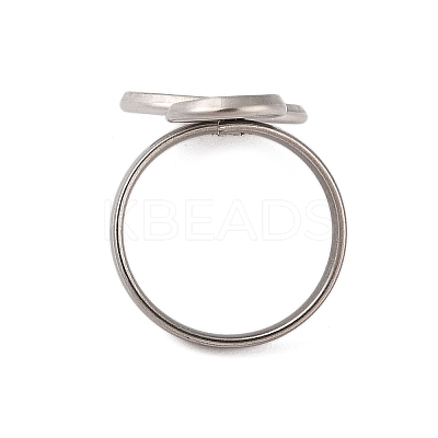 Non-Tarnish 304 Stainless Steel Open Cuff Ring Findings STAS-E124-05J-P-1