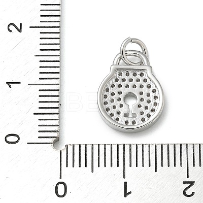 Rack Plating Brass Micro Pave Cubic Zirconia Pendants KK-K392-43P-1