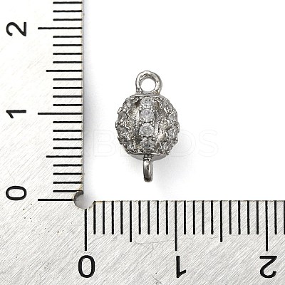 Brass Micro Pave Clear Cubic Zirconia Connector Charms KK-A230-06C-P-1
