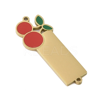 304 Stainless Steel Red Enamel Connector Charms STAS-P377-15G-1