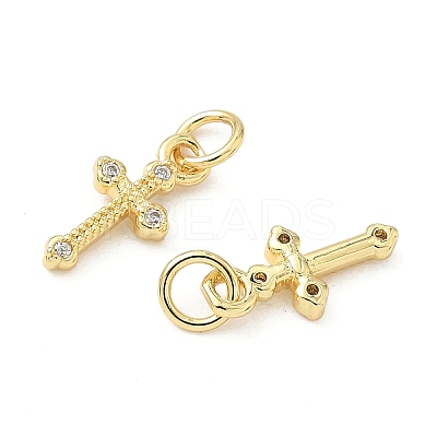 Brass Micro Pave Cubic Zirconia Pendants KK-Z120-54G-02-1