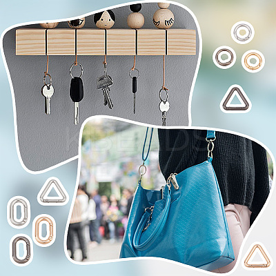 54Pcs 9 Styles Alloy Spring Gate Rings FIND-GO0002-54-1