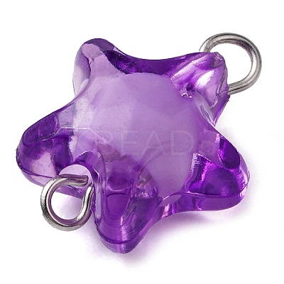 Transparent Acrylic Star Connector Charms PALLOY-JF02814-1