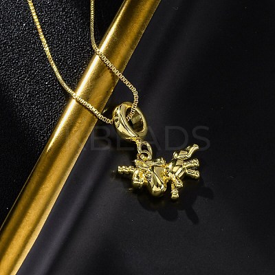 Brass Unicorn Pendant Necklaces for Women NJEW-C071-04G-1