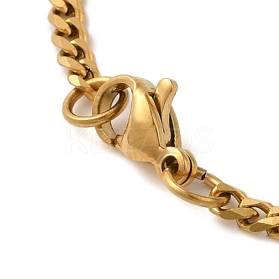Brass Clear Cubic Zirconia Curb Chain Constellation Pendant Medal Necklaces for Women LS-NJEW-U010-01G-01-1
