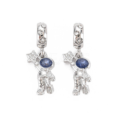 Rack Plating Alloy Enamel European Dangle Charms MPDL-N039-113-1