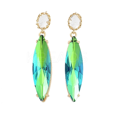 Light Gold Brass Dangle Stud Earrings EJEW-Q800-42KCG-1