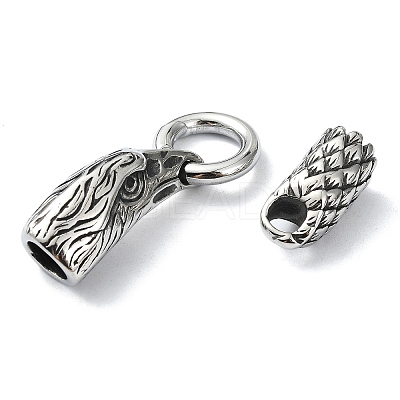 Tibetan Style 304 Stainless Steel Spring Gate Rings FIND-Z046-06AS-06-1