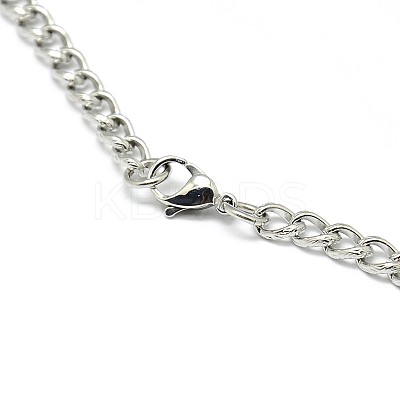 Tarnish Resistant 304 Stainless Steel Curb Chain/Twisted Chain Necklace Making STAS-A028-N134P-1