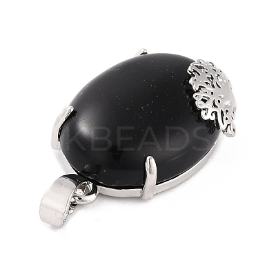 Natural Obsidian Pendants G-C235-03E-RS-1