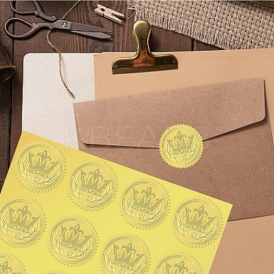 34 Sheets Self Adhesive Gold Foil Embossed Stickers DIY-WH0509-016-1