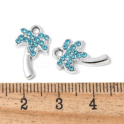 Alloy Aquamarine Rhinestone Pendants PALLOY-E775-19P-1