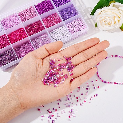 12000Pcs 15 Style 12/0 Glass Round Seed Beads SEED-YW0001-40A-1