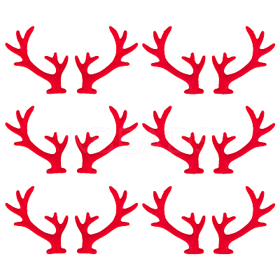 36Pcs 2 Styles Velvet and Plastic Antler Snowman Hand Branch FIND-GF0007-09A-1