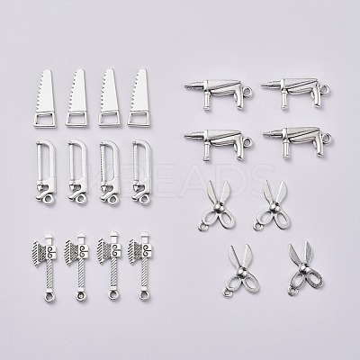 Mixed Tools Metal Charms Tibetan Style Alloy Pendants TIBEP-X0185-71AS-1
