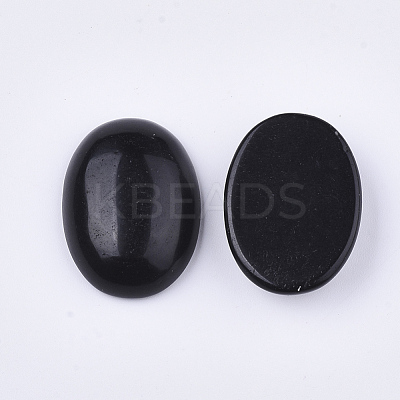 Natural Black Obsidian Cabochons G-S349-25A-02-1