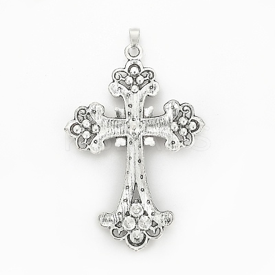 Alloy Rhinestone Big Pendants PALLOY-P198-01AS-RS-1