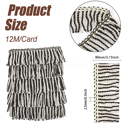 Two Tone Polyester Twisted Rope Tassel Fringe Trimming DIY-WH0304-703C-1