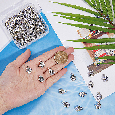 100PCS Alloy Fish Charms TIBEP-DC0001-27-1