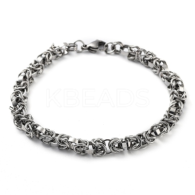 Non-Tarnish 201 Stainless Steel Rope Chain Bracelet BJEW-Z023-16P-1