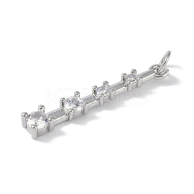 Rack Plating Brass Micro Pave CLear Cubic Zirconia Pendants KK-E110-13P-1