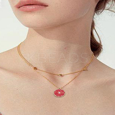 16Pcs 4 Colors Light Gold Alloy Enamel Pendants ENAM-LP0001-19-1