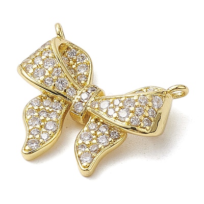 Rack Plating Brass Micro Pave Clear Cubic Zirconia Pendants KK-H463-08G-1