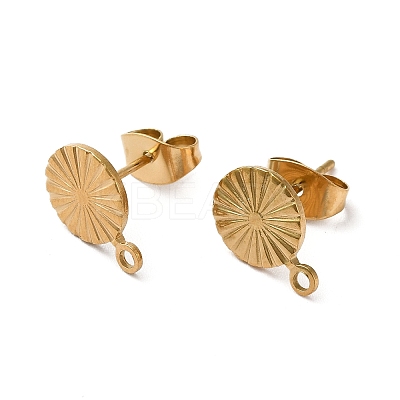 Ion Plating(IP) 304 Stainless Steel Stud Earring Findings STAS-E192-01G-01-1